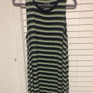 Time and Tru dress size XL black and green stripes